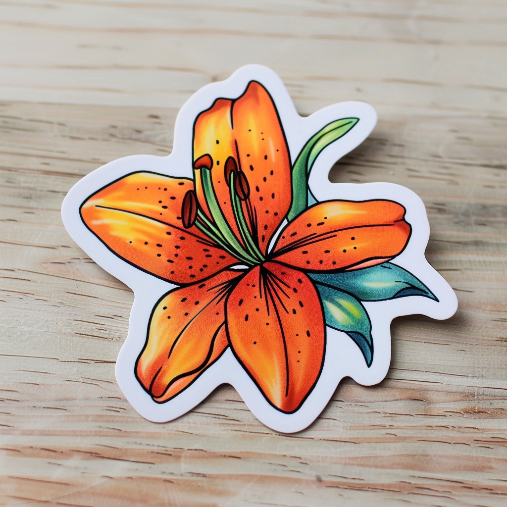 Lily flower majestic Expressive surreal Vinyl Decal Sticker for Car, Laptop, Tumbler and more # F023205