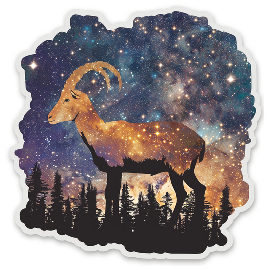Goat majestic Expressive surreal Vinyl Decal Sticker for Car, Laptop, Tumbler and more # F020644-4" x 4"
