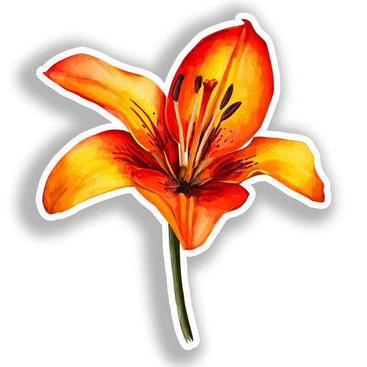 Lily Flower Vinyl Decal Sticker for Car, Laptop, Tumbler and more # A019439-4" x 4"