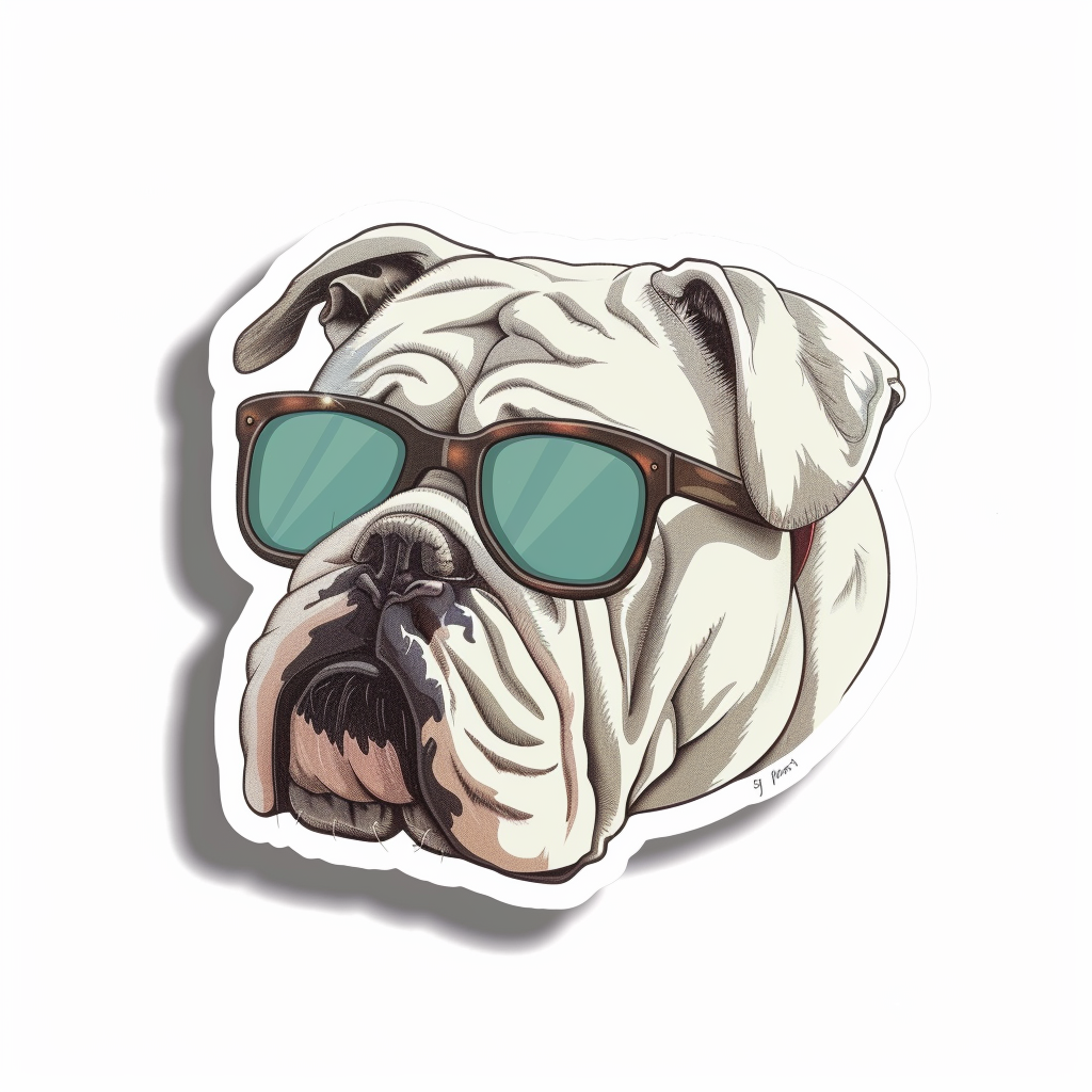 Bulldog Dog majestic Expressive surreal Vinyl Decal Sticker for Car, Laptop, Tumbler and more # F017458