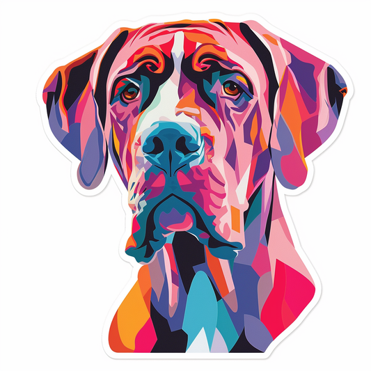 Adorable Great Dane Dog Expressive surreal Vinyl Decal Sticker for Car, Laptop, Tumbler and more # F017934