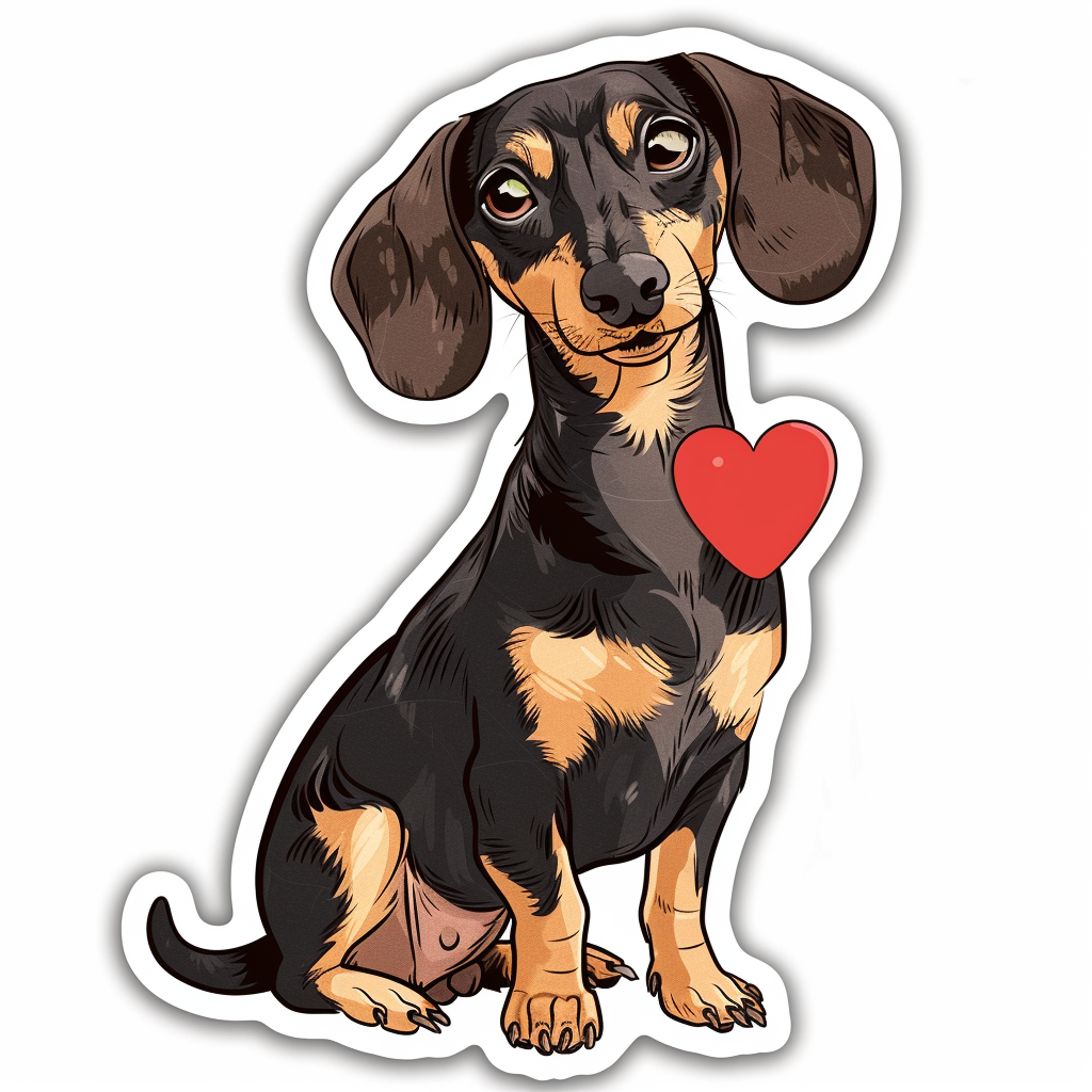 Dachshund Dog Heartcore Vinyl Decal Sticker for Car, Laptop, Tumbler and more # F012696