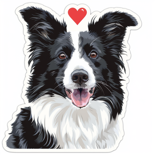 Sticker of a Border Collie Dog majestic Expressive surreal Vinyl Decal Sticker for Car, Laptop, Tumbler and more # F021885