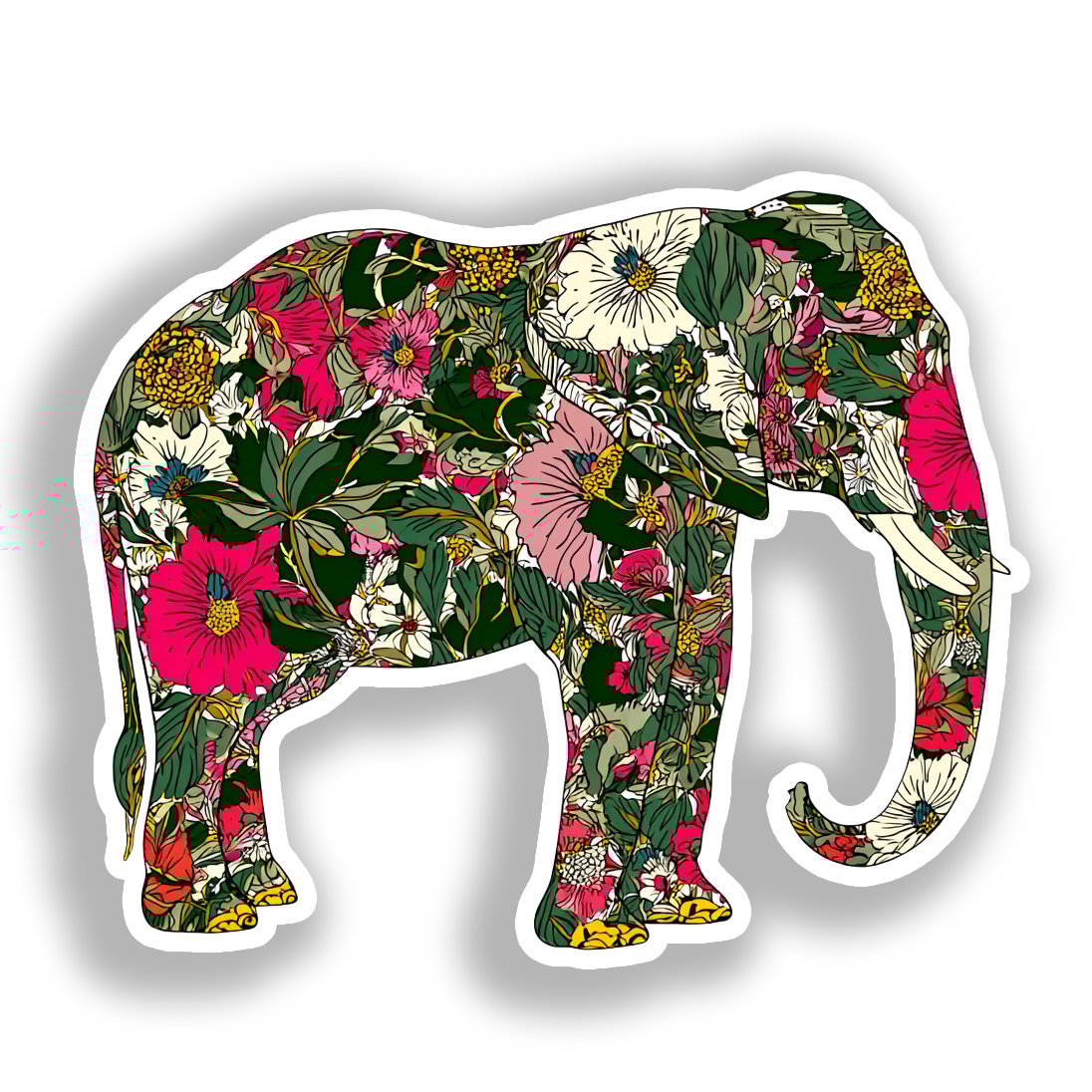 Elephant Vinyl Decal Sticker for Car, Laptop, Tumbler and more # A019108-4" x 4"