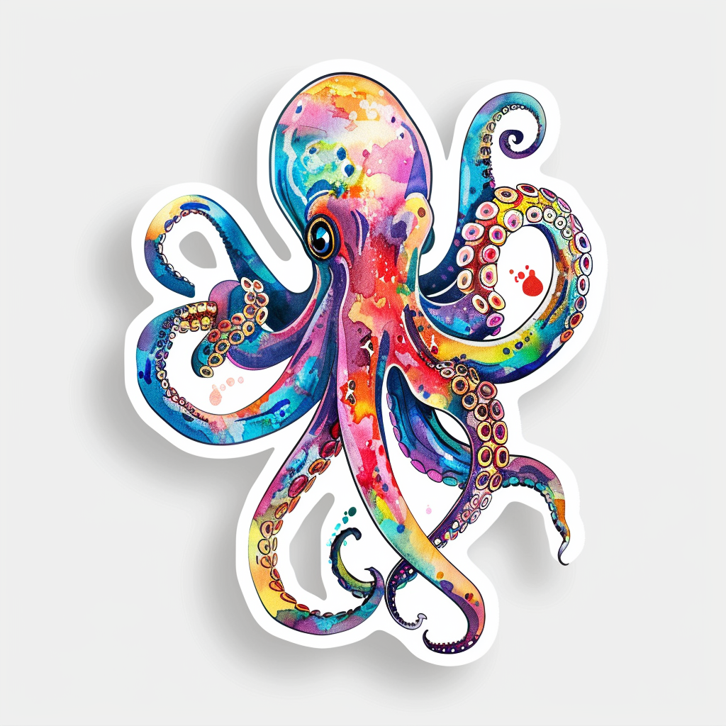 Sticker of an Octopus astronaut majestic Expressive surreal Vinyl Decal Sticker for Car, Laptop, Tumbler and more # F015668
