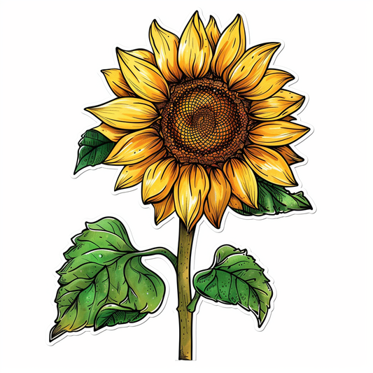 Sunflower flower majestic Expressive surreal Vinyl Decal Sticker for Car, Laptop, Tumbler and more # F023108
