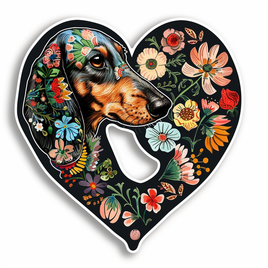 Dachshund Dog Heartcore Vinyl Decal Sticker for Car, Laptop, Tumbler and more # F012818