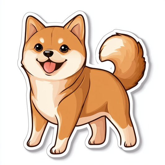 Shiba Inu sticker cartoon style Expressive surreal Vinyl Decal Sticker for Car, Laptop, Tumbler and more # F025810