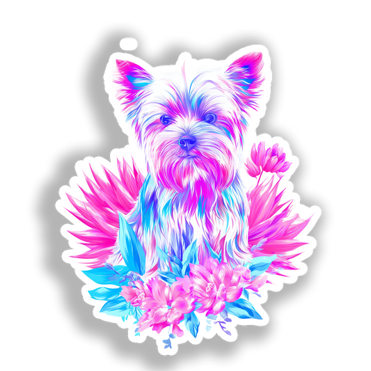 Yorkshire Terrier Dog Vinyl Decal Sticker for Car, Laptop, Tumbler and more # A017126-4" x 4"