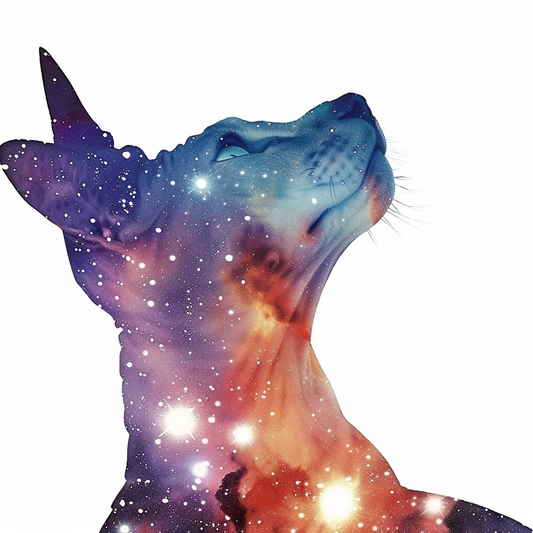 Adorable Cornish Rex Cat Expressive surreal Vinyl Decal Sticker for Car, Laptop, Tumbler and more # F021540-4" x 4"