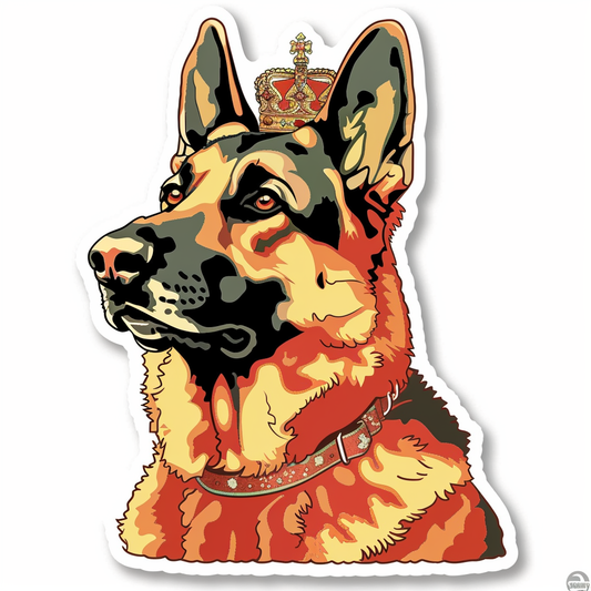 German Shepherd Dog crowned Vinyl Decal Sticker for Car, Laptop, Tumbler and more # F011486