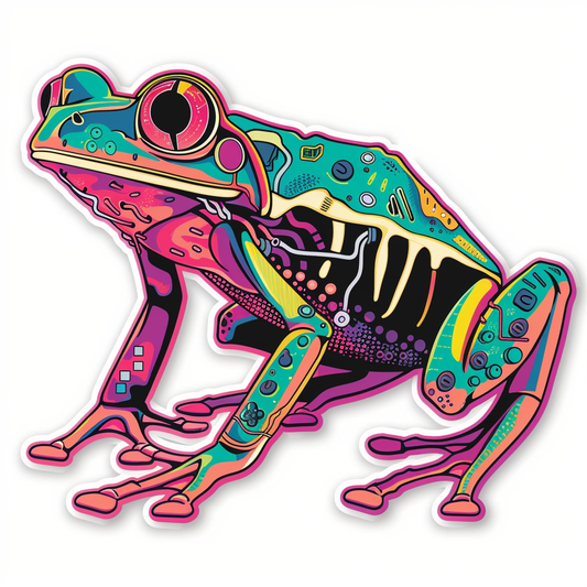 Sticker of a Frog cute and adorable Expressive surreal Vinyl Decal Sticker for Car, Laptop, Tumbler and more # F016730