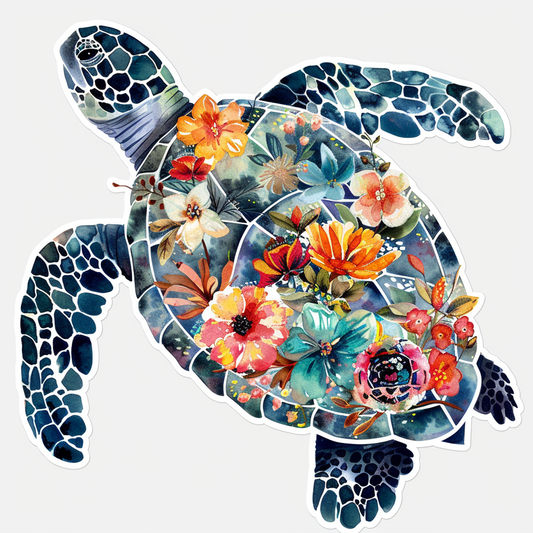 Sticker of a turtle majestic Expressive surreal Vinyl Decal Sticker for Car, Laptop, Tumbler and more # F022014