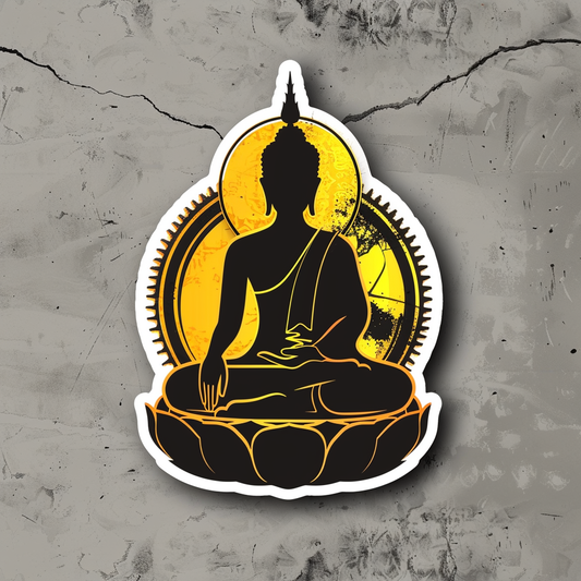 Buddha cartoon majestic Expressive surreal Vinyl Decal Sticker for Car, Laptop, Tumbler and more # F016961