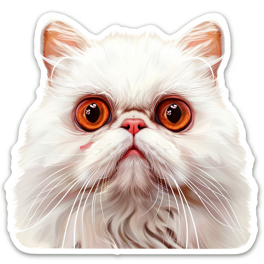 Persian Cat Expressive surreal Vinyl Decal Sticker for Car, Laptop, Tumbler and more # F016484