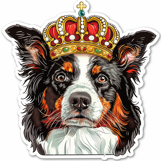 Border Collie Dog majestic Expressive surreal Vinyl Decal Sticker for Car, Laptop, Tumbler and more # F021733-4" x 4"