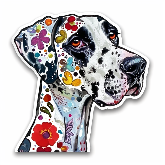 Great Dane Dog Expressive surreal Vinyl Decal Sticker for Car, Laptop, Tumbler and more # F022901