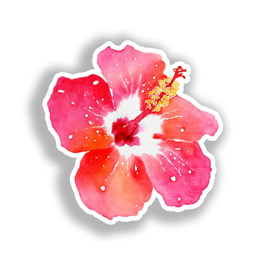 Hibiscus Flower Vinyl Decal Sticker for Car, Laptop, Tumbler and more # A019504-4" x 4"