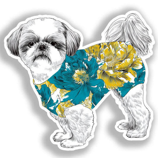 Shih Tzu Dog Vinyl Decal Sticker for Car, Laptop, Tumbler and more # A019157-4" x 4"