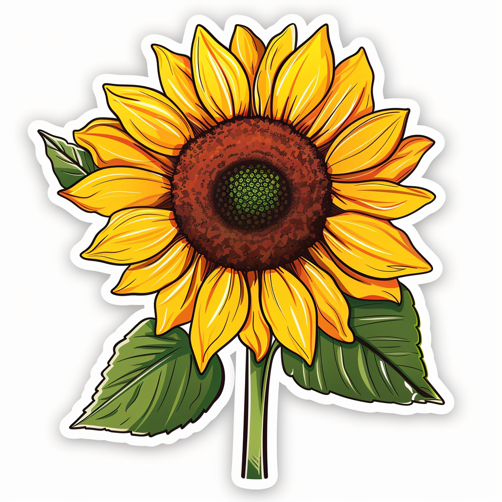 Sunflower flower majestic Expressive surreal Vinyl Decal Sticker for Car, Laptop, Tumbler and more # F022933