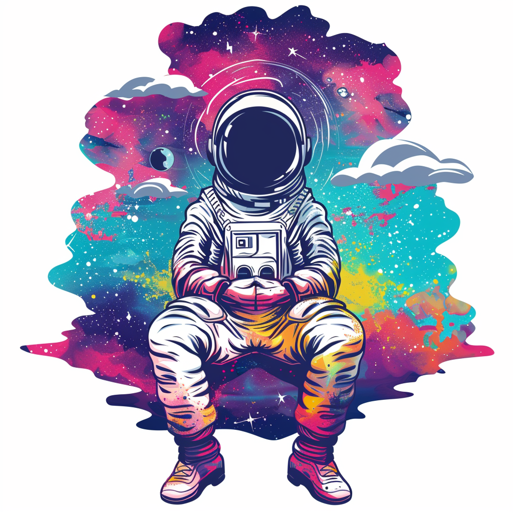 Sticker of a Astronaut majestic Expressive surreal Vinyl Decal Sticker for Car, Laptop, Tumbler and more # F016881