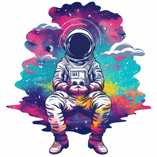 Sticker of a Astronaut majestic Expressive surreal Vinyl Decal Sticker for Car, Laptop, Tumbler and more # F016881