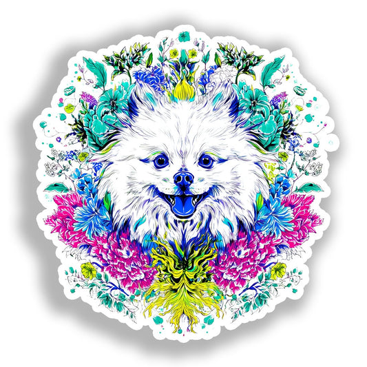 Pomeranian Dog Vinyl Decal Sticker for Car, Laptop, Tumbler and more # A017372-4" x 4"