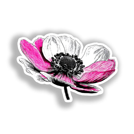 Anemone Flower Vinyl Decal Sticker for Car, Laptop, Tumbler and more # A018753-4" x 4"