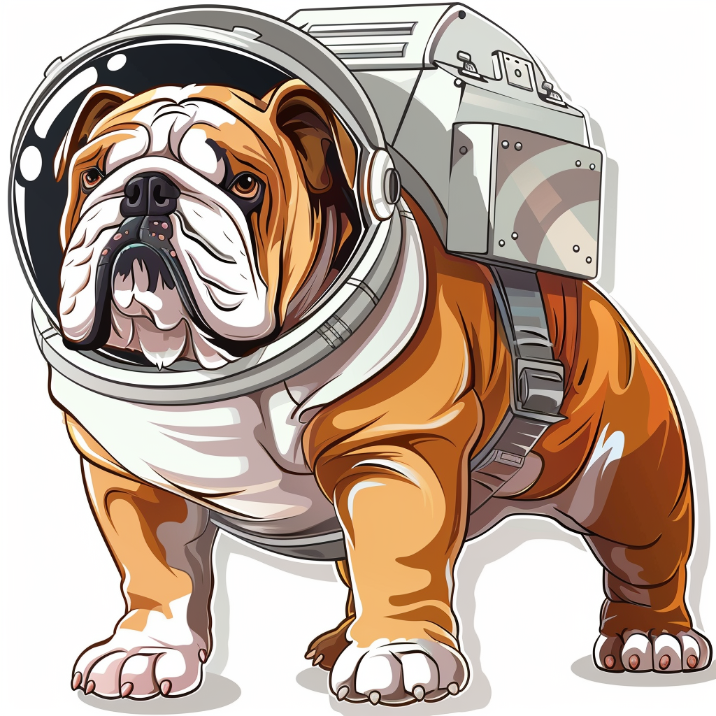 Bulldog Dog majestic Expressive surreal Vinyl Decal Sticker for Car, Laptop, Tumbler and more # F017682