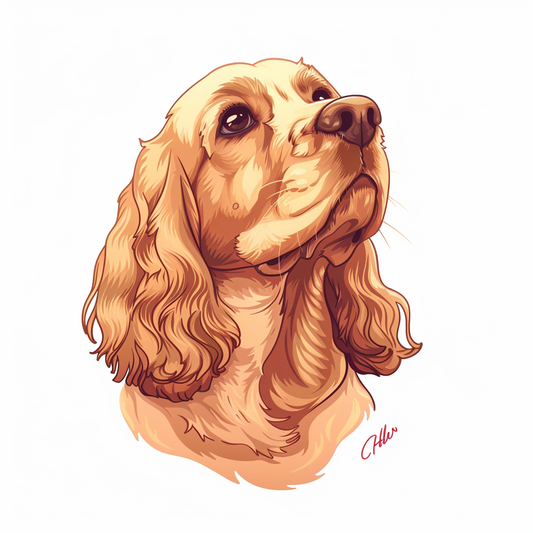 Cocker Spaniel Dog majestic Expressive surreal Vinyl Decal Sticker for Car, Laptop, Tumbler and more # F020198-4" x 4"