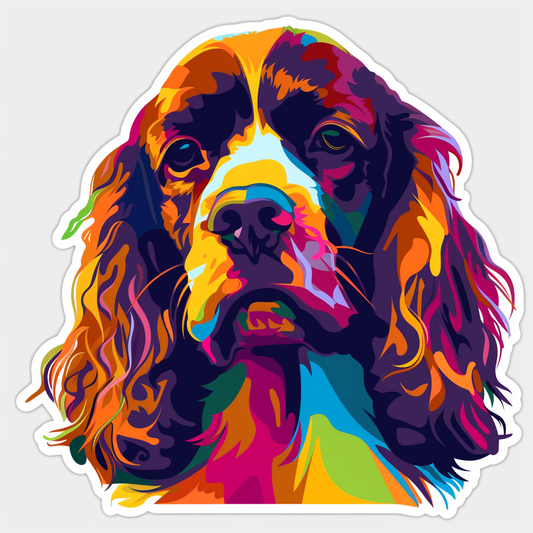 Cocker Spaniel Dog majestic Expressive surreal Vinyl Decal Sticker for Car, Laptop, Tumbler and more # F020308-4" x 4"