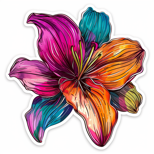Lily flower majestic Expressive surreal Vinyl Decal Sticker for Car, Laptop, Tumbler and more # F023308