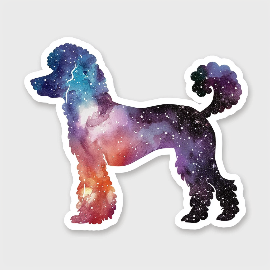 Poodle Dog galaxy Vinyl Decal Sticker for Car, Laptop, Tumbler and more # F012418