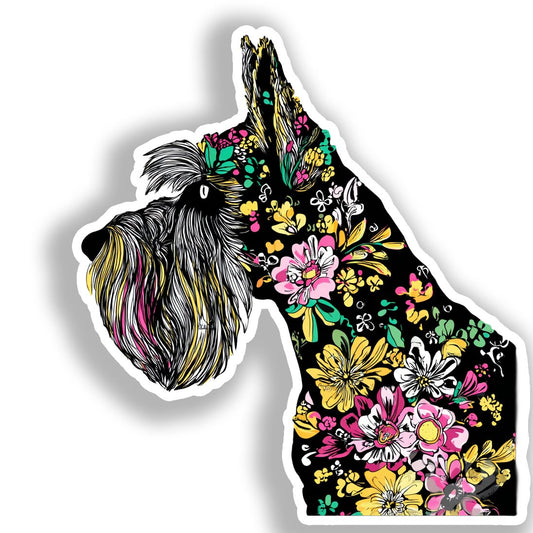 Miniature Schnauzer Dog Vinyl Decal Sticker for Car, Laptop, Tumbler and more # A019337-4" x 4"