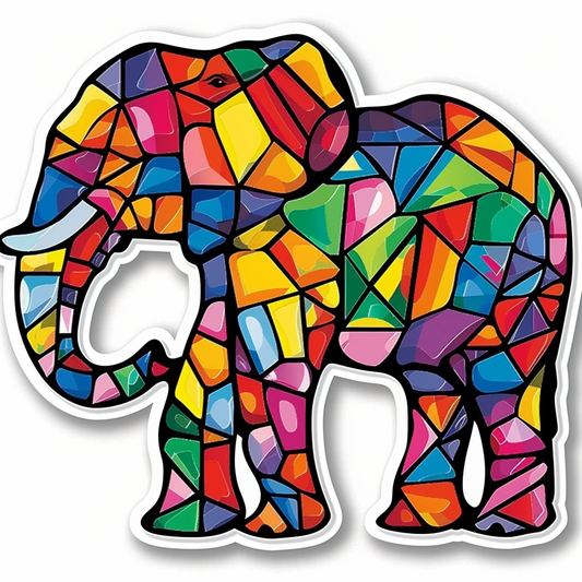 Elephant Expressive surreal Vinyl Decal Sticker for Car, Laptop, Tumbler and more # F022183-4" x 4"