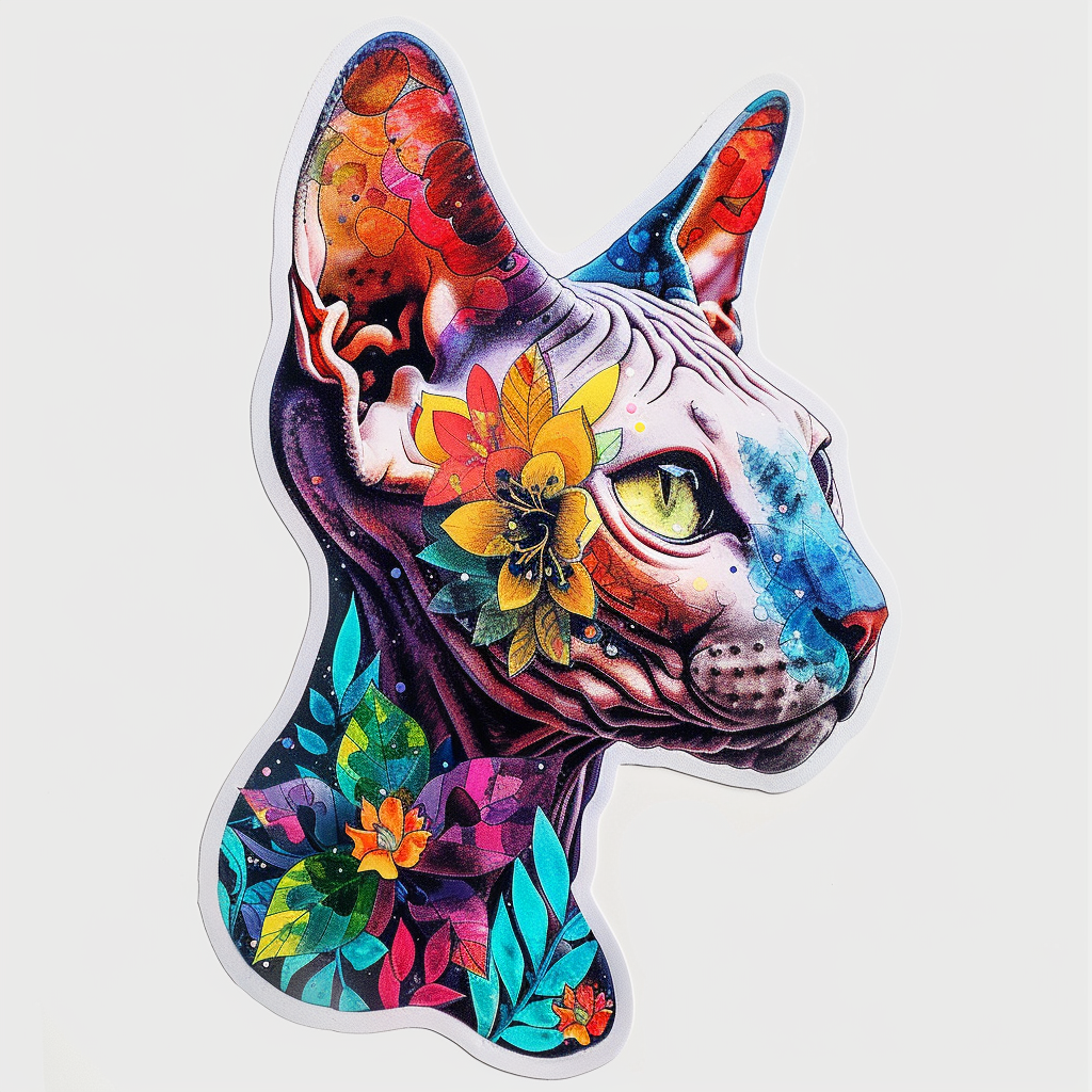 Sphynx Cat Vinyl Decal Sticker for Car, Laptop, Tumbler and more # F010107