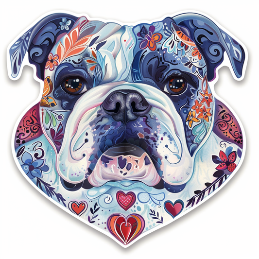 Bulldog Dog majestic Expressive surreal Vinyl Decal Sticker for Car, Laptop, Tumbler and more # F017642