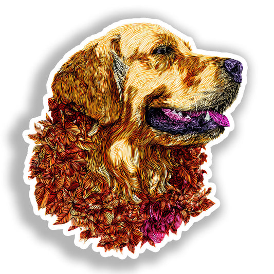 Golden Retriever Dog Vinyl Decal Sticker for Car, Laptop, Tumbler and more # A019536-4" x 4"