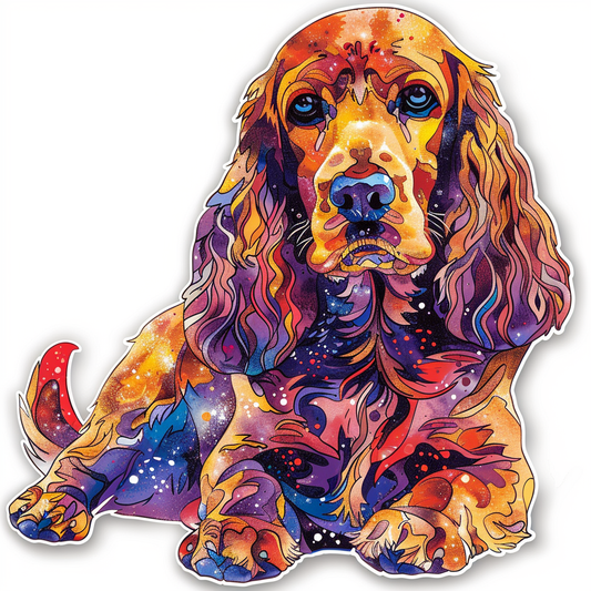 Cocker Spaniel Dog majestic Expressive surreal Vinyl Decal Sticker for Car, Laptop, Tumbler and more # F020277-4" x 4"