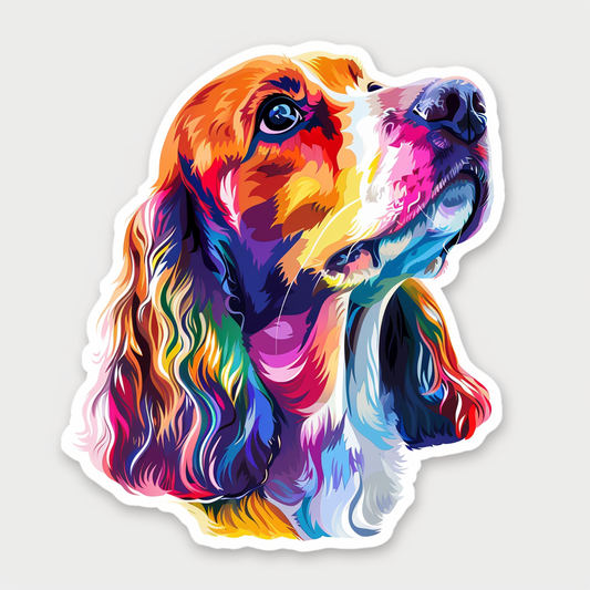 Cocker Spaniel Dog majestic Expressive surreal Vinyl Decal Sticker for Car, Laptop, Tumbler and more # F020118-4" x 4"