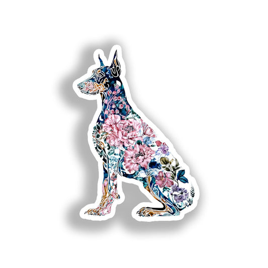 Doberman Pnscher Dog Vinyl Decal Sticker for Car, Laptop, Tumbler and more # A019674-4" x 4"