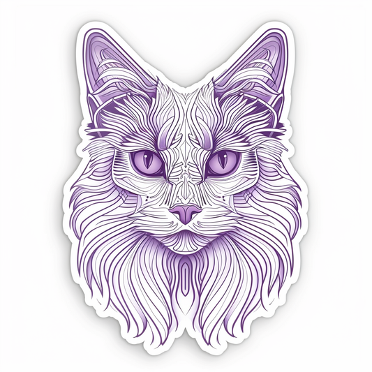 Adorable Turkish Angora Cat  Vinyl Decal Sticker for Car, Laptop, Tumbler and more # F020958-4" x 4"