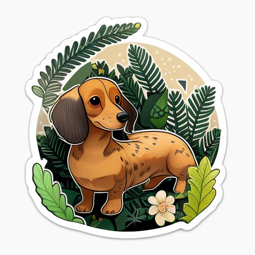 Cute kawaii Dachshund dog out in nature Vinyl Decal Sticker for Car, Laptop, Tumbler and more # F012752