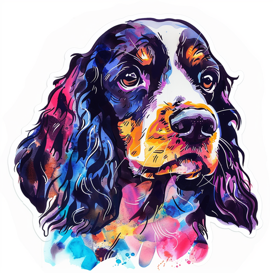 Cocker Spaniel Dog majestic Expressive surreal Vinyl Decal Sticker for Car, Laptop, Tumbler and more # F020282-4" x 4"