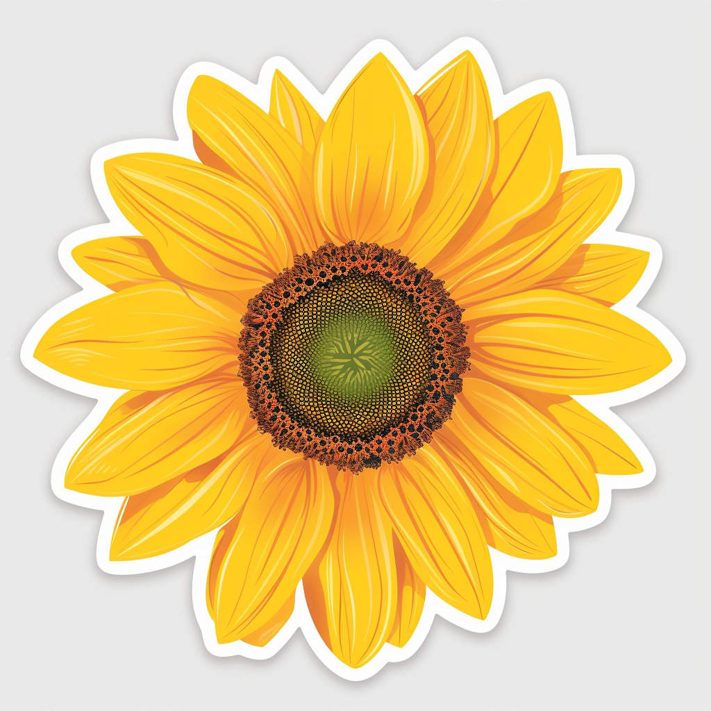 Sunflower flower majestic Expressive surreal Vinyl Decal Sticker for Car, Laptop, Tumbler and more # F022999