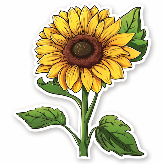 Sunflower flower majestic Expressive surreal Vinyl Decal Sticker for Car, Laptop, Tumbler and more # F023055