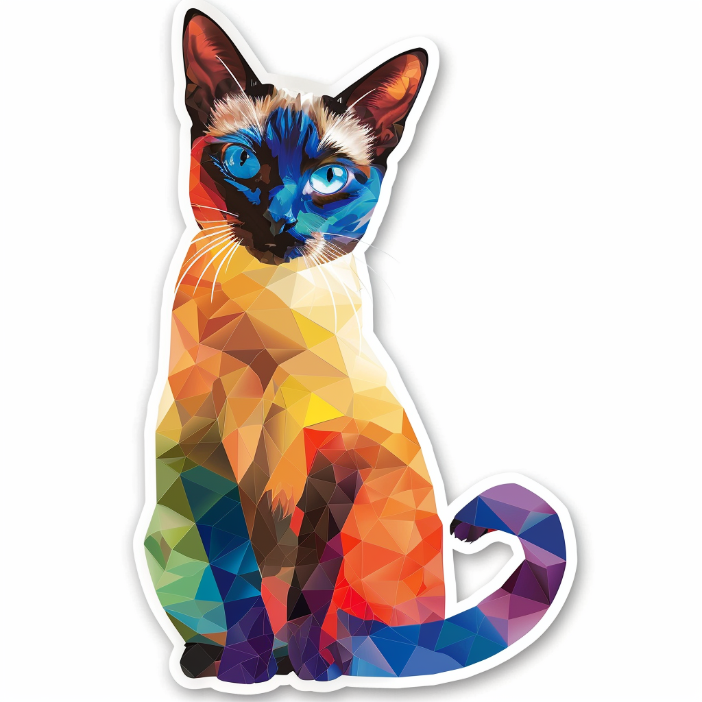 Siamese cat Vinyl Decal Sticker for Car, Laptop, Tumbler and more # F07621