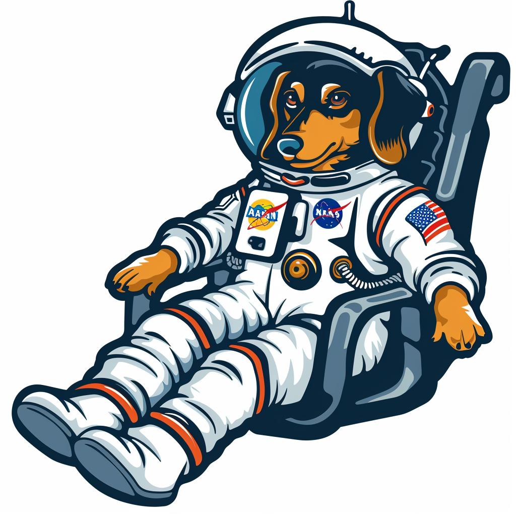 Dachshund Dog astronaut Vinyl Decal Sticker for Car, Laptop, Tumbler and more # F012985