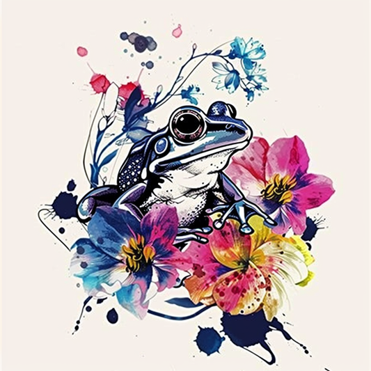 Sticker of a Frog floral majestic Expressive surreal Vinyl Decal Sticker for Car, Laptop, Tumbler and more # F016642