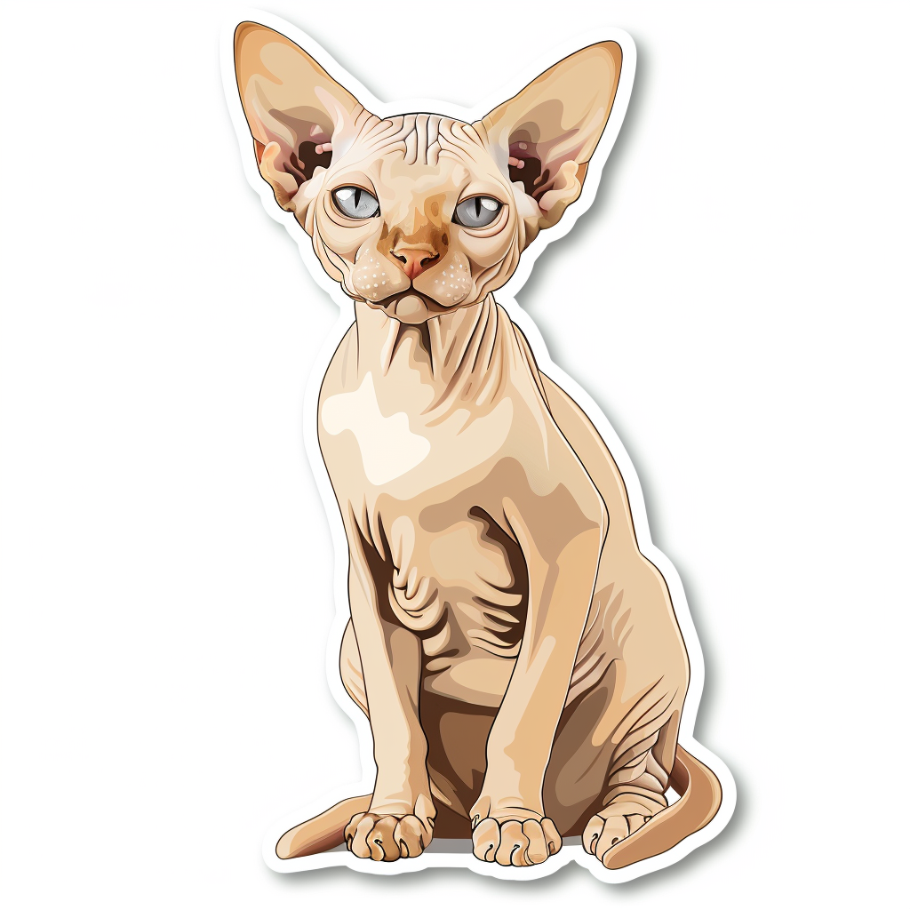 Sphynx Cat Vinyl Decal Sticker for Car, Laptop, Tumbler and more # F010087